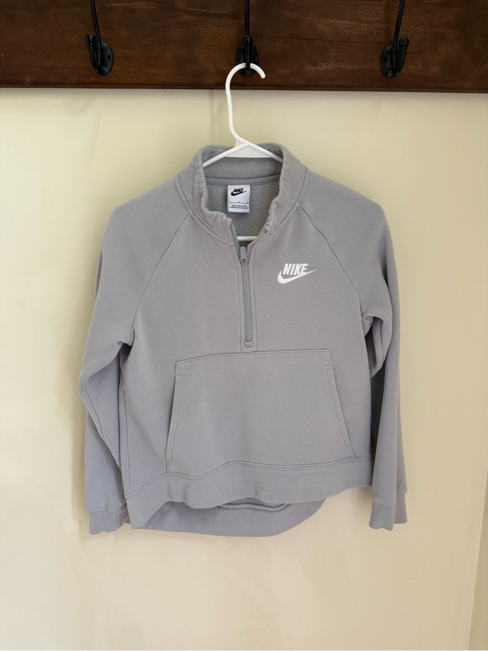 Nike Light Gray Quarter-Zip Fleece Pullover